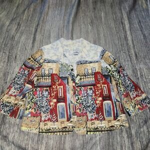 Christopher Banks Women's‎ Button Down Novelty Print Top Shirt Colorful